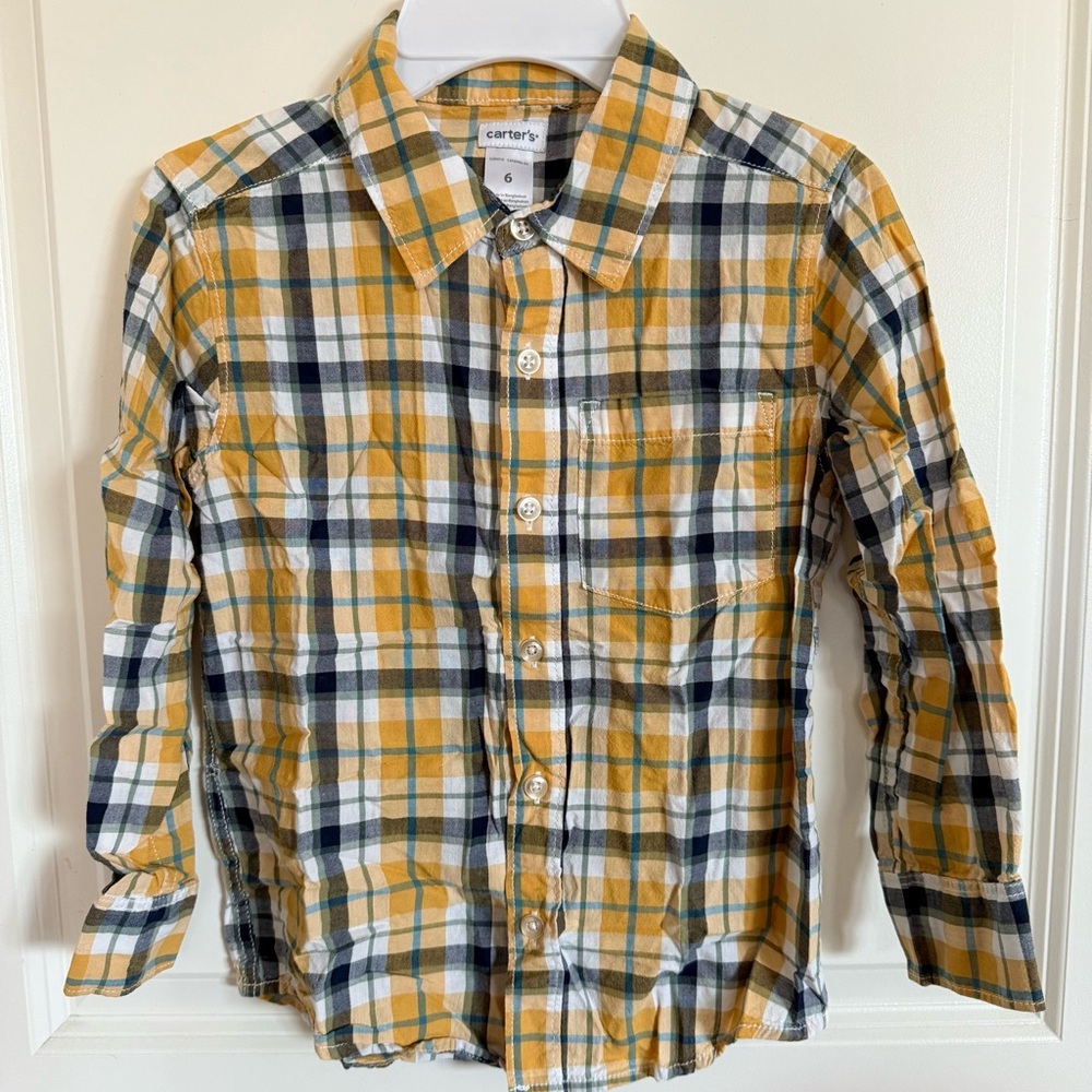Carter's Boys Yellow Plaid Shirt